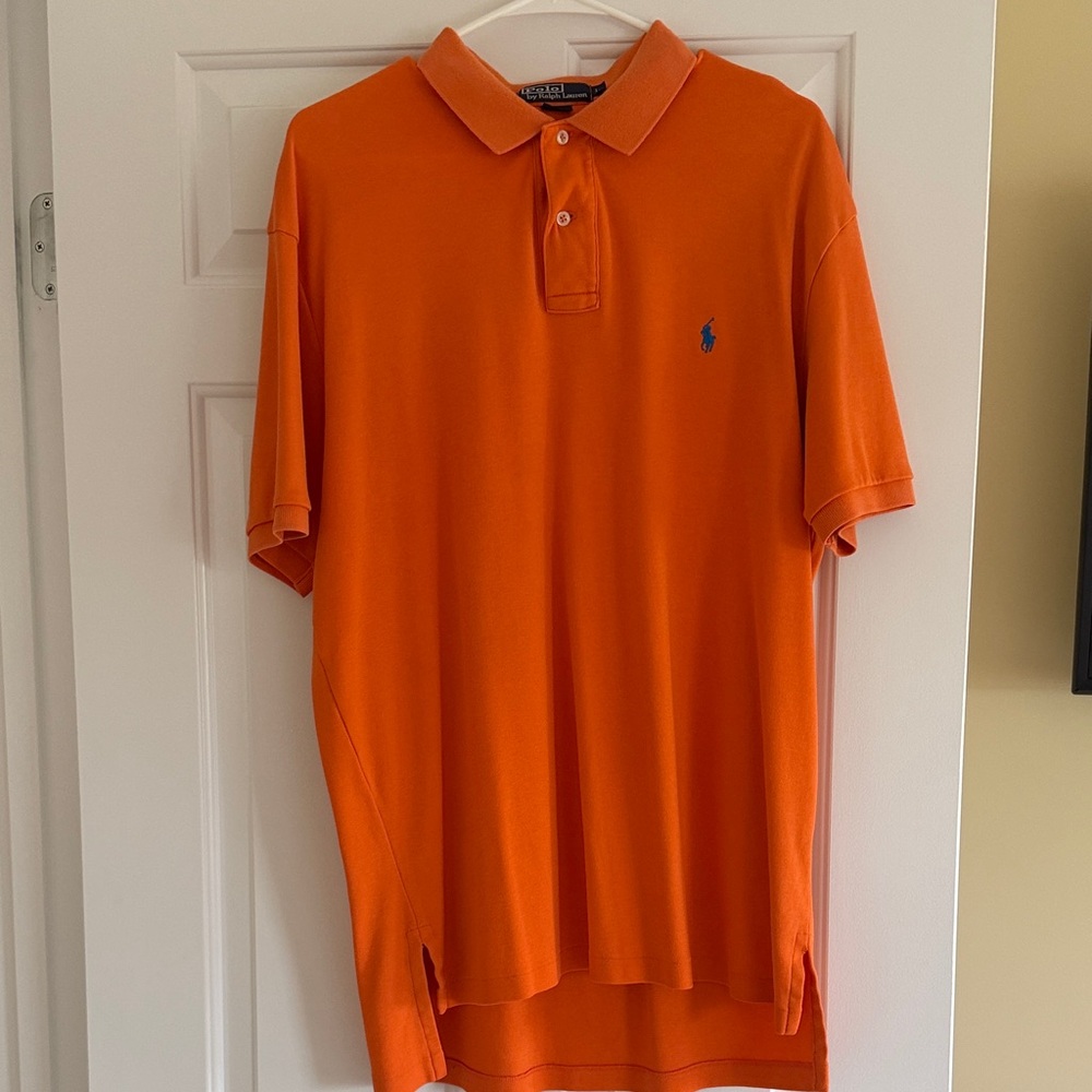 Polo by Ralph Lauren Bright Orange Short Sleeve Polo with Navy Pony